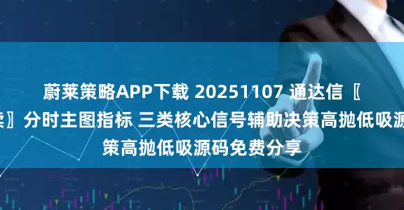 蔚莱策略APP下载 20251107 通达信〖分时做T买卖〗分时主图指标 三类核心信号辅助决策高抛低吸源码免费分享